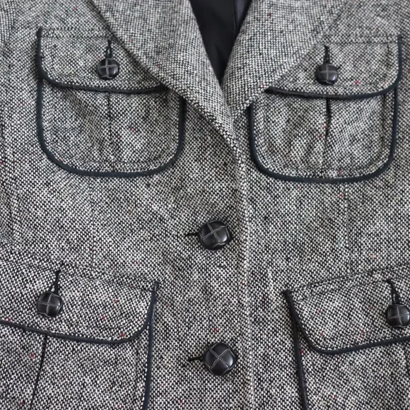 Zucozz Black and White Tweed Boucle Blazer Jacket - Small - Picture 4 of 5